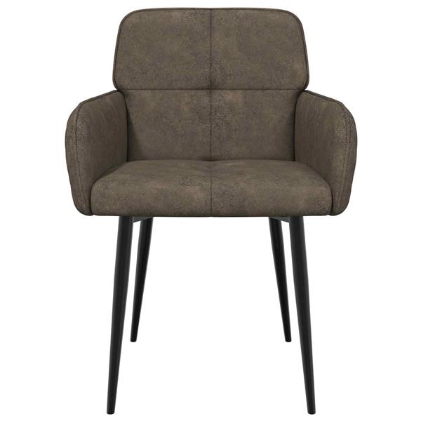 Grote foto vidaxl eettafelstoelen 2 st nep suede leer donkergrijs 59x56 5x85cm huis en inrichting stoelen