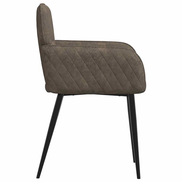 Grote foto vidaxl eettafelstoelen 2 st nep suede leer donkergrijs 59x56 5x85cm huis en inrichting stoelen