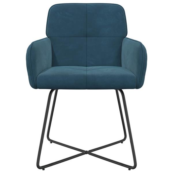 Grote foto vidaxl eettafelstoelen 2 st fluweel blauw 59 x 56 5 x 86 cm huis en inrichting stoelen