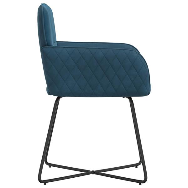 Grote foto vidaxl eettafelstoelen 2 st fluweel blauw 59 x 56 5 x 86 cm huis en inrichting stoelen