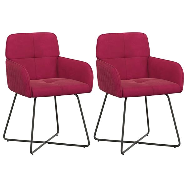Grote foto vidaxl eettafelstoelen 2 st fluweel wijnrood 59 x 56 5 x 86 cm huis en inrichting stoelen