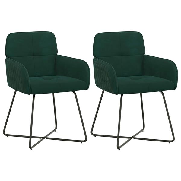 Grote foto vidaxl eettafelstoelen 2 st fluweel donkergroen 59 x 56 5 x 86 cm huis en inrichting stoelen