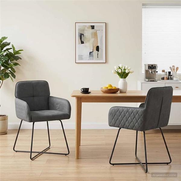 Grote foto vidaxl eettafelstoelen 2 st fluweel donkergrijs 59 x 56 5 x 86 cm huis en inrichting stoelen