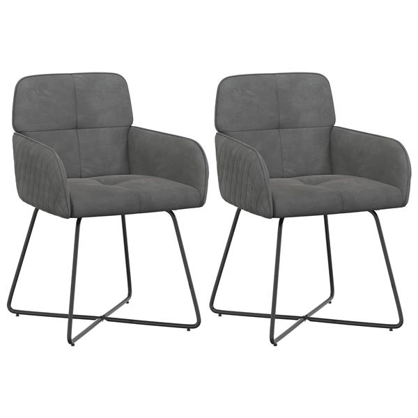 Grote foto vidaxl eettafelstoelen 2 st fluweel donkergrijs 59 x 56 5 x 86 cm huis en inrichting stoelen