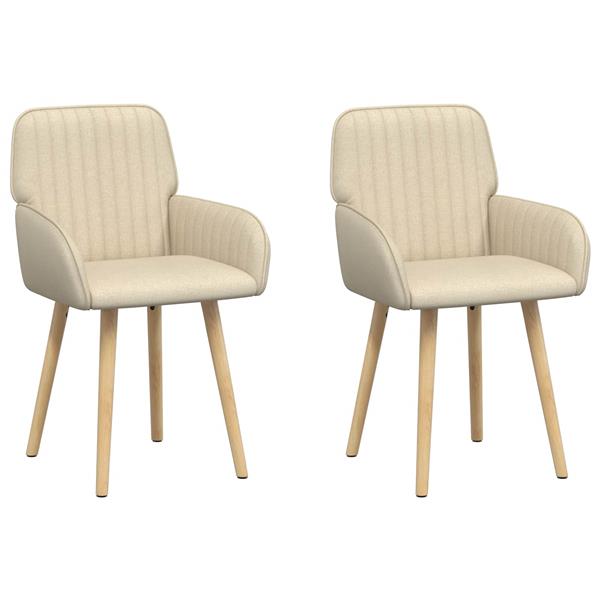 Grote foto vidaxl eettafelstoelen 2 st stof cr mekleurig 56 5 x 50 x 87 5 cm huis en inrichting stoelen