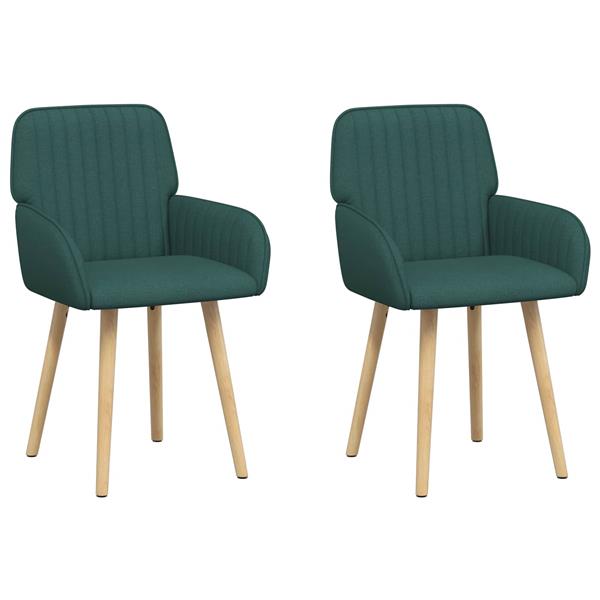 Grote foto vidaxl eettafelstoelen 2 st stof donkergroen 56 5 x 50 x 87 5 cm huis en inrichting stoelen