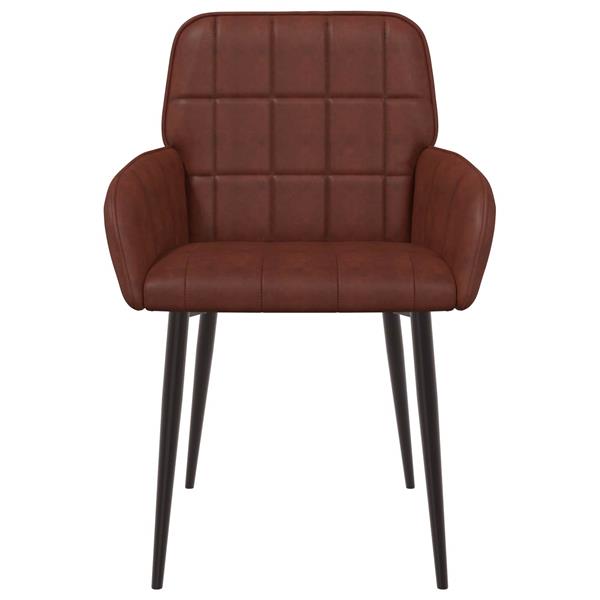 Grote foto vidaxl eettafelstoelen 2 st kunstleer glanzend bruin 56 5 x 50 x 85 cm huis en inrichting stoelen