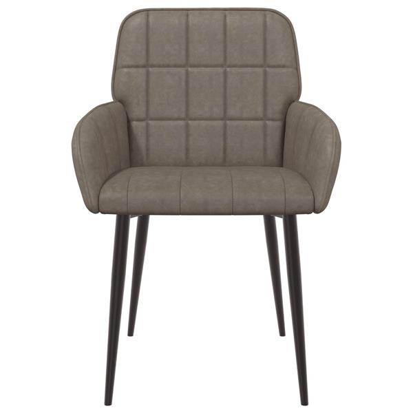 Grote foto vidaxl eettafelstoelen 2 st kunstleer grijs 56 5 x 50 x 85 cm huis en inrichting stoelen