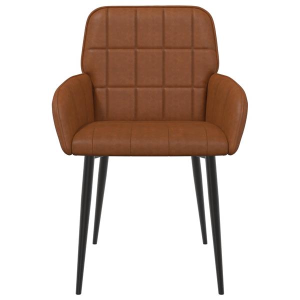 Grote foto vidaxl eettafelstoelen 2 st kunstleer bruin 56 5 x 50 x 85 cm huis en inrichting stoelen