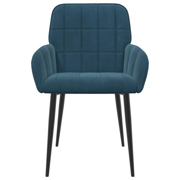 Grote foto vidaxl eettafelstoelen 2 st fluweel blauw 56.5 x 50 x 85 cm huis en inrichting stoelen