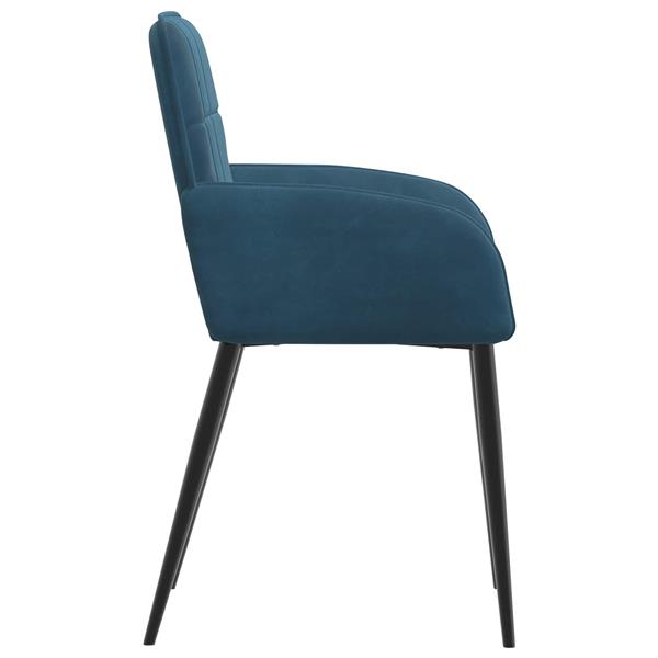 Grote foto vidaxl eettafelstoelen 2 st fluweel blauw 56.5 x 50 x 85 cm huis en inrichting stoelen