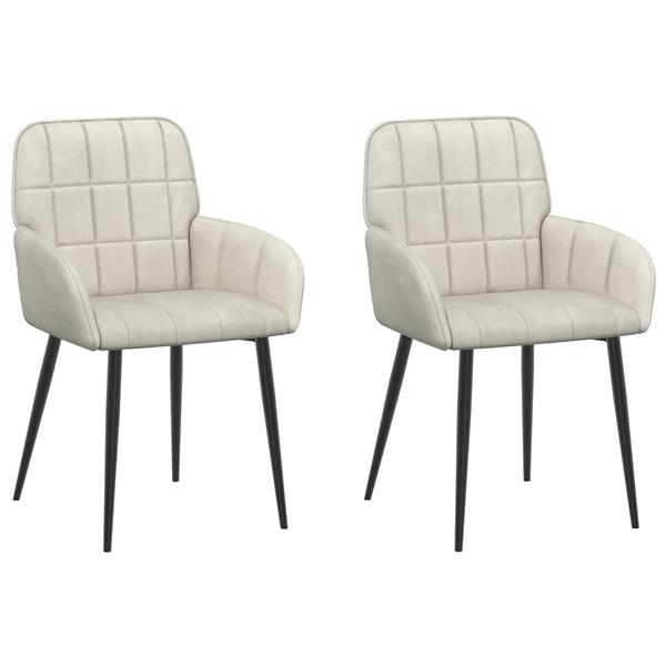 Grote foto vidaxl eettafelstoelen 2 st fluweel cr mekleurig 56.5 x 50 x 85 cm huis en inrichting stoelen