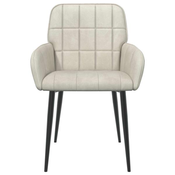 Grote foto vidaxl eettafelstoelen 2 st fluweel cr mekleurig 56.5 x 50 x 85 cm huis en inrichting stoelen
