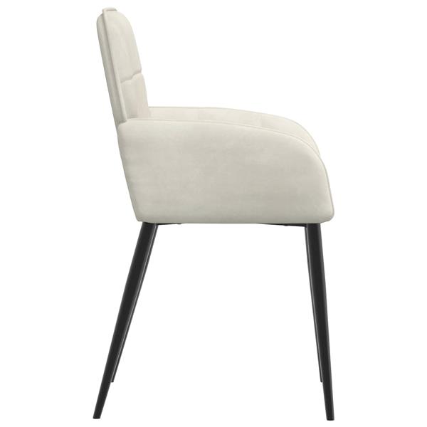 Grote foto vidaxl eettafelstoelen 2 st fluweel cr mekleurig 56.5 x 50 x 85 cm huis en inrichting stoelen