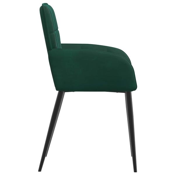 Grote foto vidaxl eettafelstoelen 2 st fluweel donkergroen 56.5 x 50 x 85 cm huis en inrichting stoelen