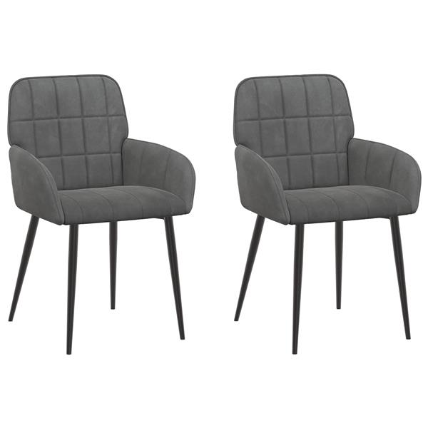 Grote foto vidaxl eettafelstoelen 2 st fluweel donkergrijs 56.5 x 50 x 85 cm huis en inrichting stoelen