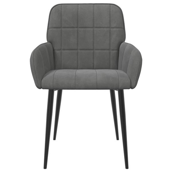 Grote foto vidaxl eettafelstoelen 2 st fluweel donkergrijs 56.5 x 50 x 85 cm huis en inrichting stoelen