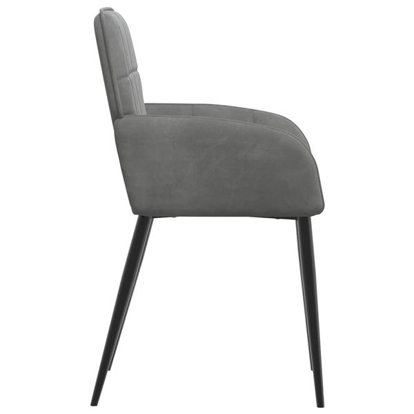 Grote foto vidaxl eettafelstoelen 2 st fluweel donkergrijs 56.5 x 50 x 85 cm huis en inrichting stoelen