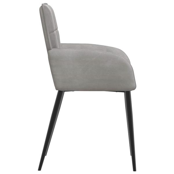 Grote foto vidaxl eettafelstoelen 2 st fluweel lichtgrijs 56.5 x 50 x 85 cm huis en inrichting stoelen