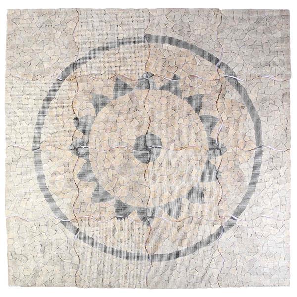Grote foto vidaxl mosaic tiles zonnebloem patroon meerkleurig 120 x 120 cm marmer doe het zelf en verbouw tegels