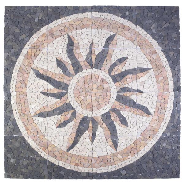 Grote foto vidaxl moza ektegels zonnepatroon veelkleurig 120 x 120 cm marmer doe het zelf en verbouw tegels
