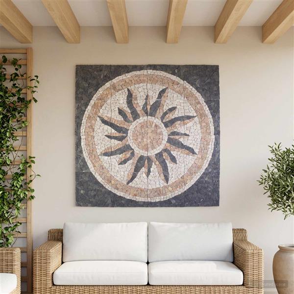 Grote foto vidaxl moza ektegels zonnepatroon veelkleurig 120 x 120 cm marmer doe het zelf en verbouw tegels