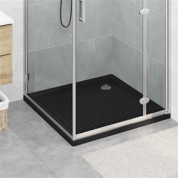 Grote foto vidaxl douche basis tray met dots 90 x 90 x 4 cm abs zwart doe het zelf en verbouw sanitair