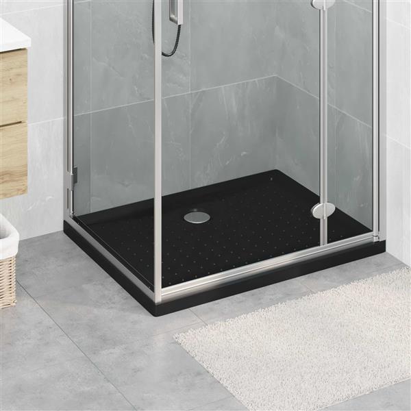 Grote foto vidaxl douche basis tray met dots 90 x 70 x 4 cm abs zwart doe het zelf en verbouw sanitair