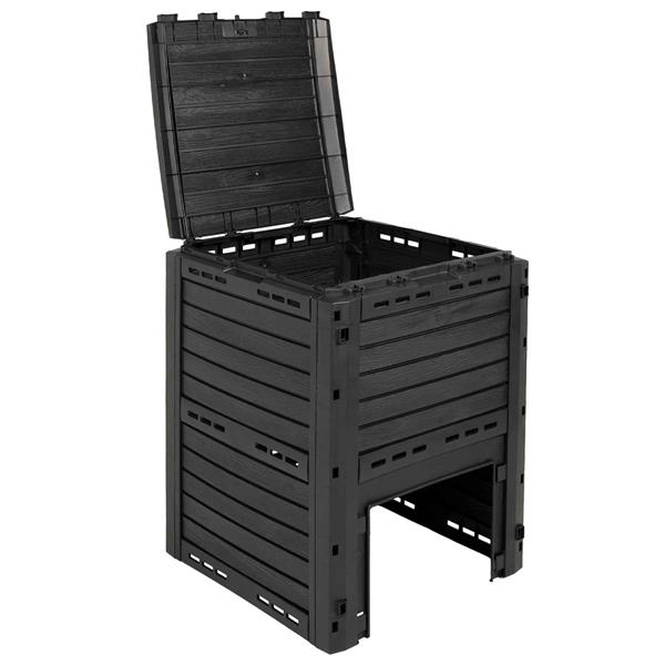 Grote foto vidaxl tuincomposter zwart 59 5 x 60 x 81 5 cm 280 l 100 pp huis en inrichting overige huis en inrichting