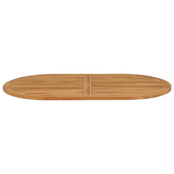 Grote foto vidaxl tafelblad ovaal massief teakhout naturel antiek en kunst stoelen en banken