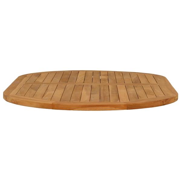 Grote foto vidaxl tafelblad ovaal massief teakhout naturel antiek en kunst stoelen en banken