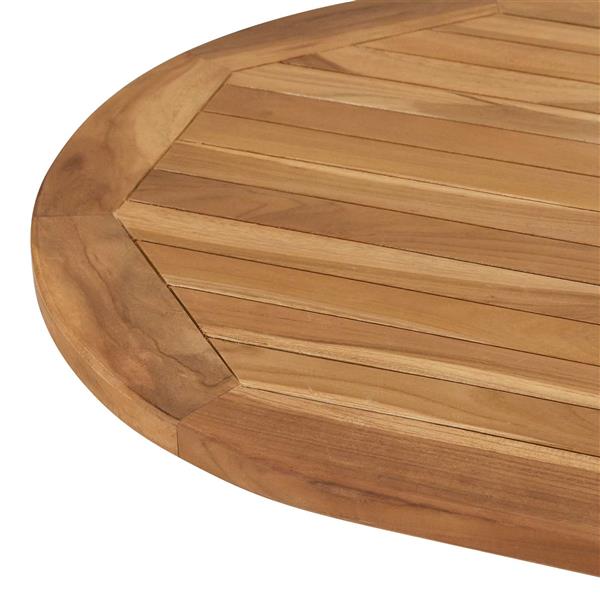 Grote foto vidaxl tafelblad ovaal massief teakhout naturel antiek en kunst stoelen en banken