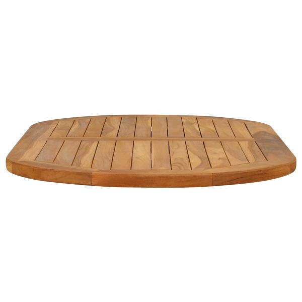 Grote foto vidaxl tafelblad ovaal massief teakhout naturel antiek en kunst stoelen en banken