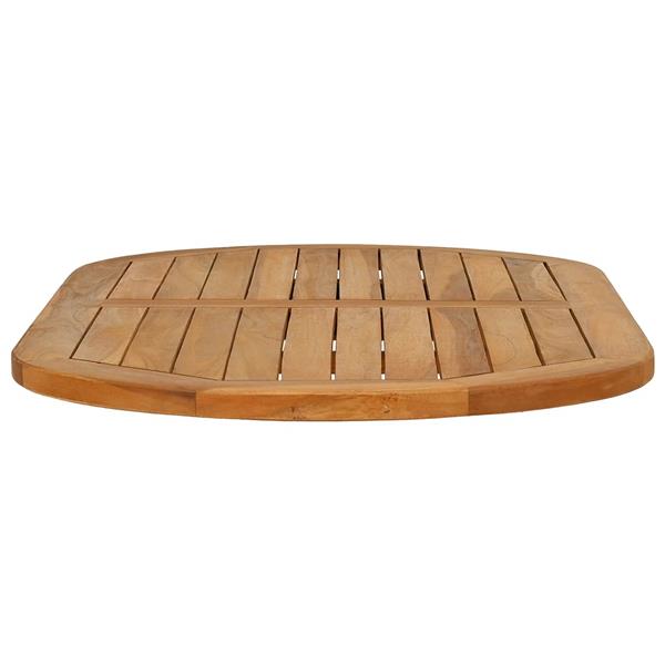 Grote foto vidaxl tafelblad ovaal massief teakhout naturel antiek en kunst stoelen en banken