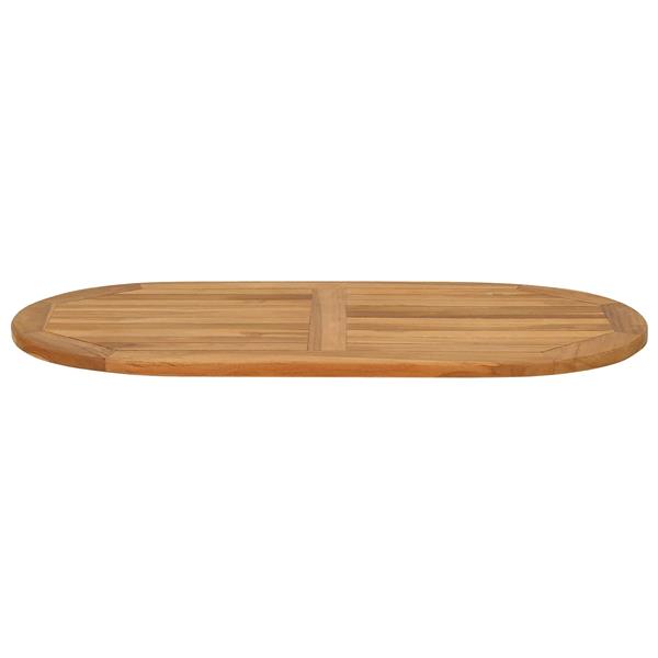 Grote foto vidaxl tafelblad ovaal massief teakhout naturel antiek en kunst stoelen en banken