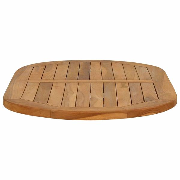 Grote foto vidaxl tafelblad ovaal massief teakhout naturel antiek en kunst stoelen en banken