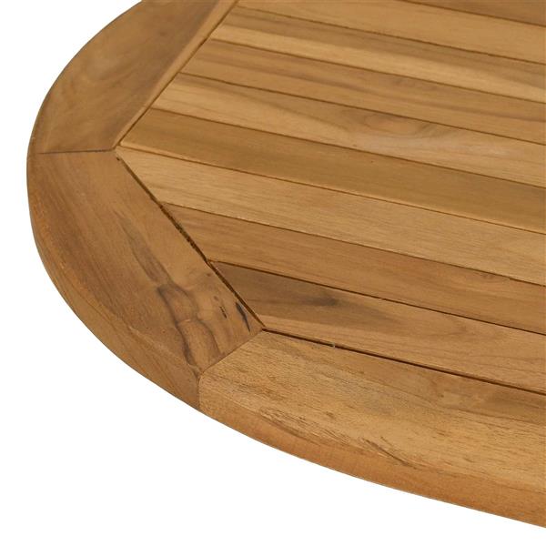 Grote foto vidaxl tafelblad ovaal massief teakhout naturel antiek en kunst stoelen en banken