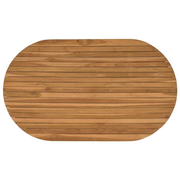 Grote foto vidaxl tafelblad 120 x 70 x 3 5 cm ovaal massief teakhout naturel antiek en kunst stoelen en banken