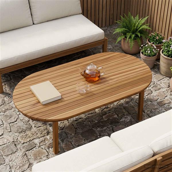 Grote foto vidaxl tafelblad 110 x 55 x 3 5 cm ovaal massief teakhout naturel antiek en kunst stoelen en banken