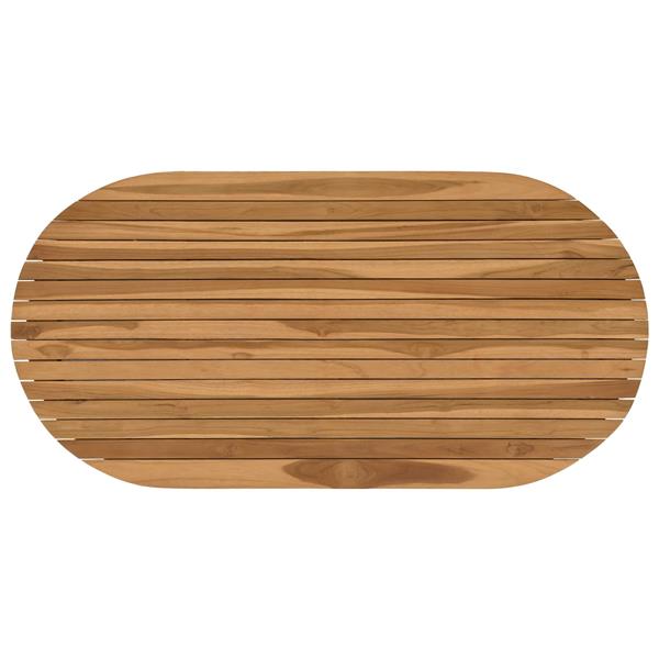 Grote foto vidaxl tafelblad 110 x 55 x 3 5 cm ovaal massief teakhout naturel antiek en kunst stoelen en banken