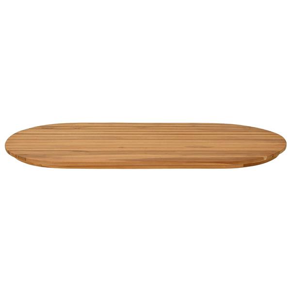 Grote foto vidaxl tafelblad 100 x 50 x 3 5 cm ovaal massief teakhout naturel antiek en kunst stoelen en banken