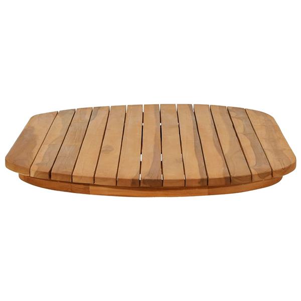 Grote foto vidaxl tafelblad 100 x 50 x 3 5 cm ovaal massief teakhout naturel antiek en kunst stoelen en banken
