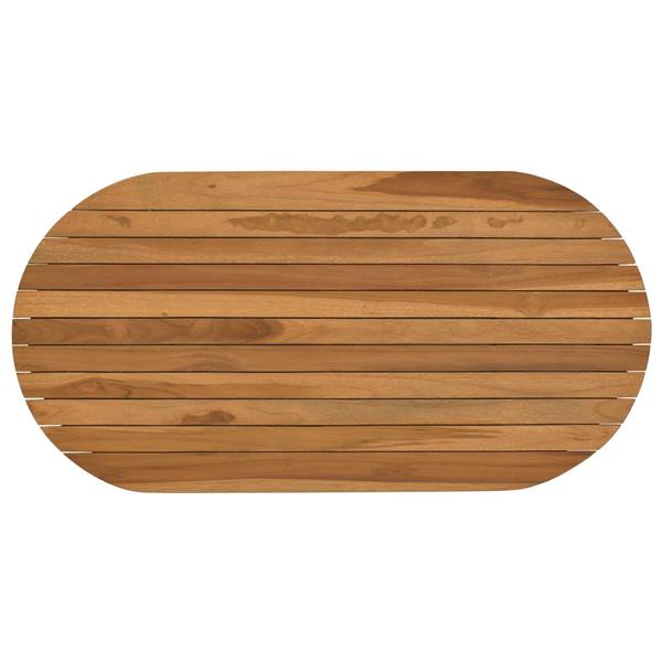 Grote foto vidaxl tafelblad 90 x 45 x 3 5 cm ovaal massief teakhout naturel antiek en kunst stoelen en banken