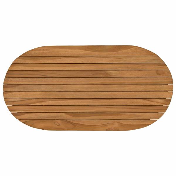 Grote foto vidaxl tafelblad 80 x 40 x 3 5 cm ovaal massief teakhout naturel antiek en kunst stoelen en banken