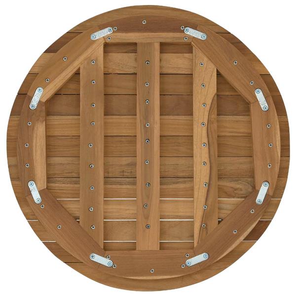 Grote foto vidaxl tafelblad 50 x 3 5 rond massief teakhout naturel antiek en kunst stoelen en banken