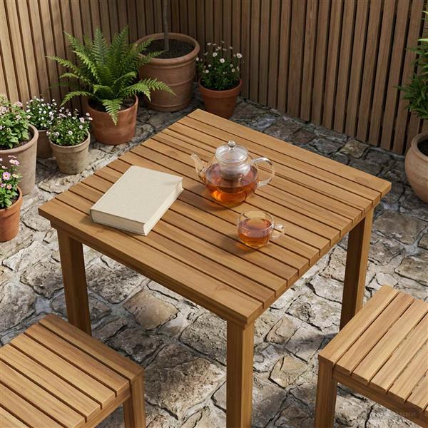 Grote foto vidaxl tafelblad 60 x 60 x 3 5 cm vierkant massief teakhout naturel antiek en kunst stoelen en banken