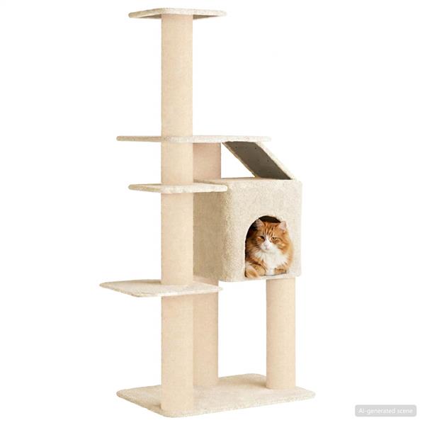 Grote foto vidaxl kattenboom met sisal krabpalen cr mekleurig 183 cm dieren en toebehoren katten accessoires