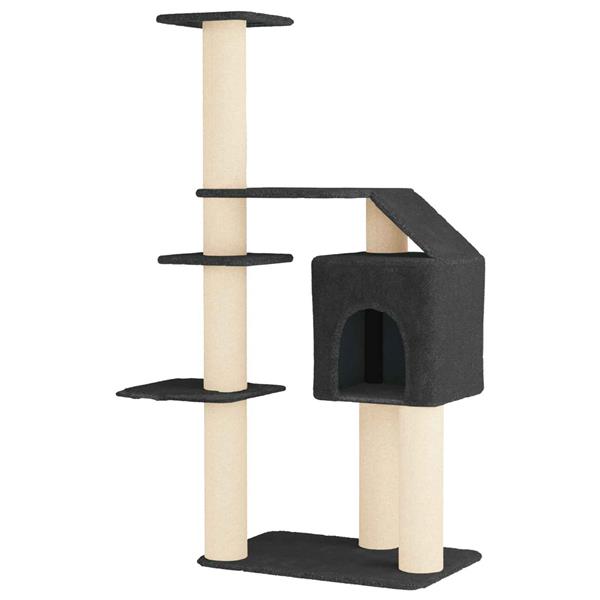 Grote foto vidaxl kattenboom met sisal krabpalen donkergrijs 183 cm dieren en toebehoren katten accessoires