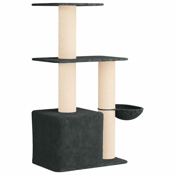 Grote foto vidaxl kattenboom met sisal krabpalen donkergrijs 133 cm dieren en toebehoren katten accessoires