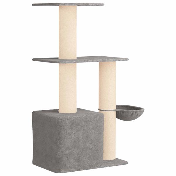 Grote foto vidaxl kattenboom met sisal krabpalen lichtgrijs 133 cm dieren en toebehoren katten accessoires